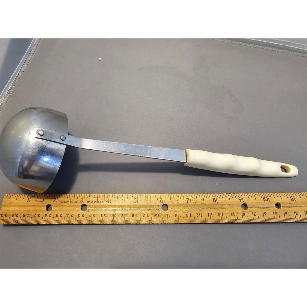 MCM/Vintage Soup Ladle w/White & Blue Floral Pattern Handle - 11-1/2"