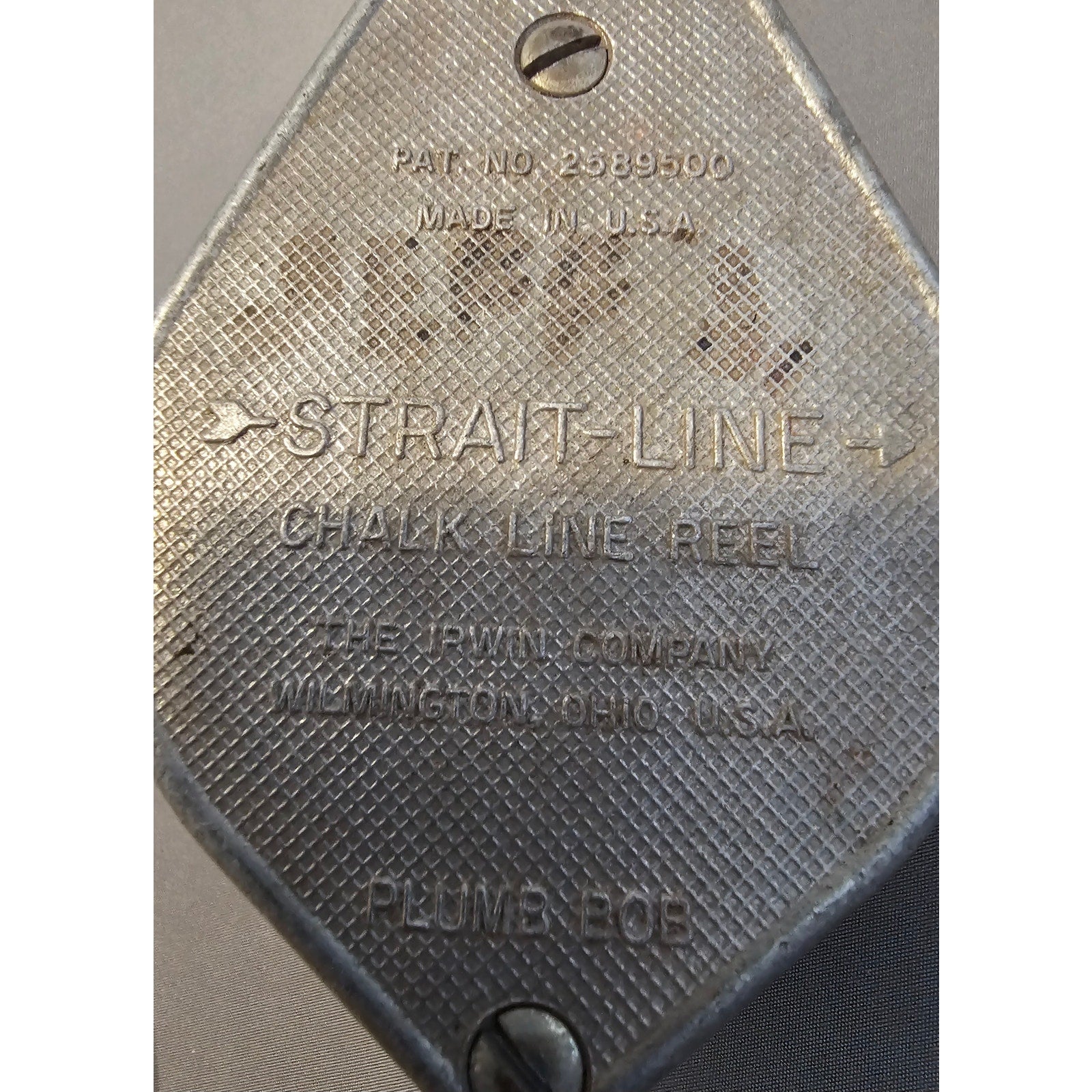Vintage Irwin STRAIT-LINE Chalk Line Reel - Plumb Bob - Metal Case - USA