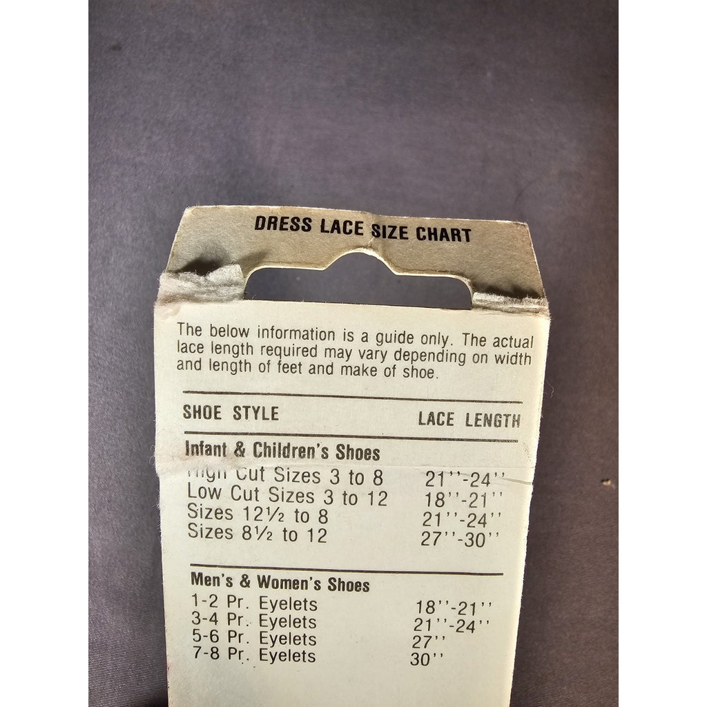 NOS/Vintage Kiwi Brown 023 2-Pair Flat Dress 24" Laces - 3-4 Eyelets per Side