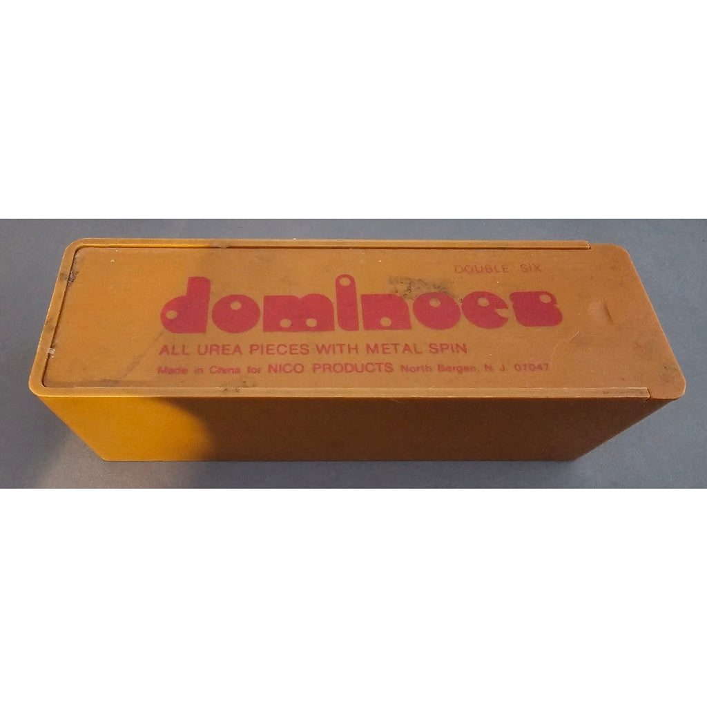 Vintage Black Urea Pieces w/Metal Spin Dominoes by Nico Products - 28 pcs w/Box