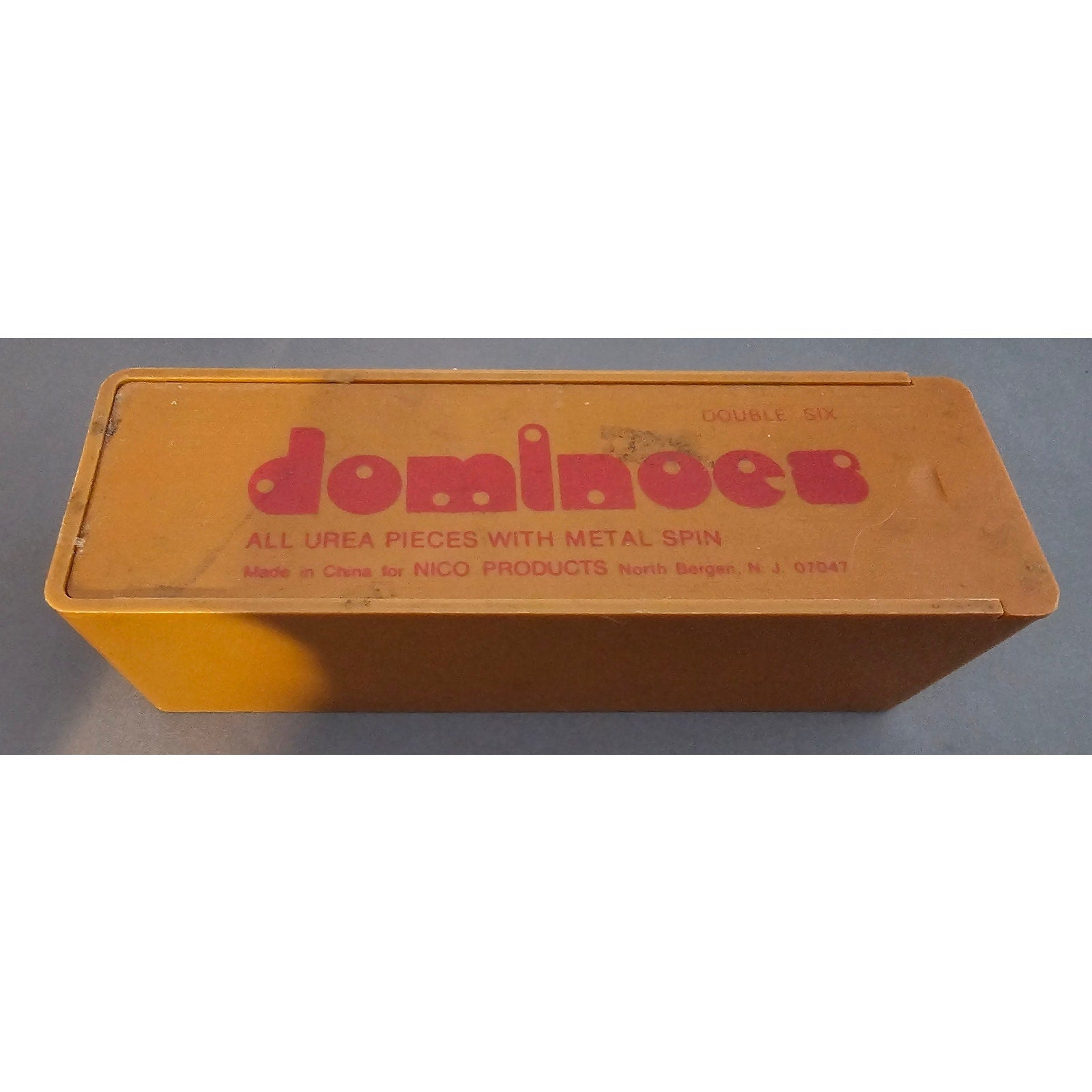 Vintage Black Urea Pieces w/Metal Spin Dominoes by Nico Products - 28 pcs w/Box