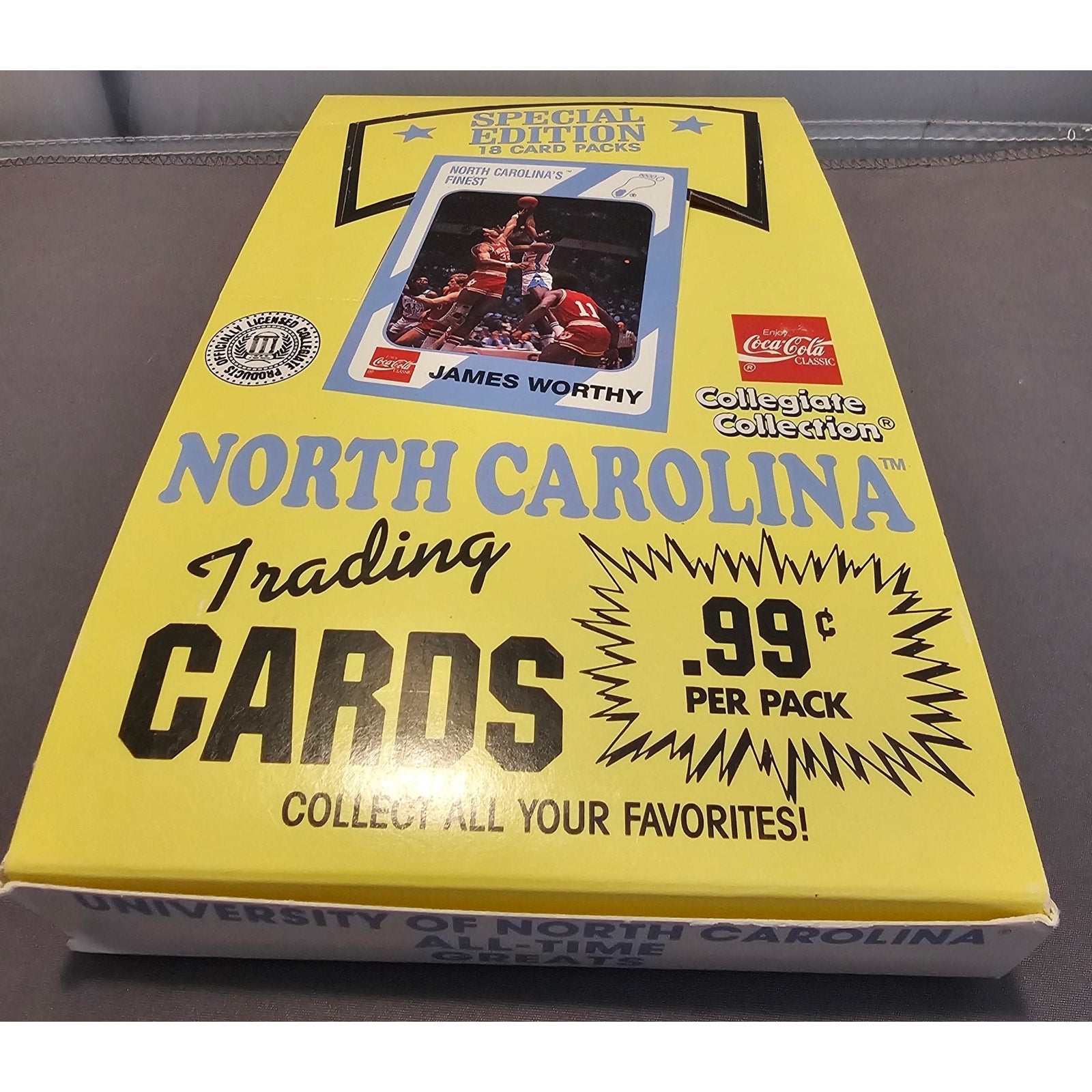 EMPTY 1989 North Carolina First Edition Trading Cards Box w/James Worthy Cover