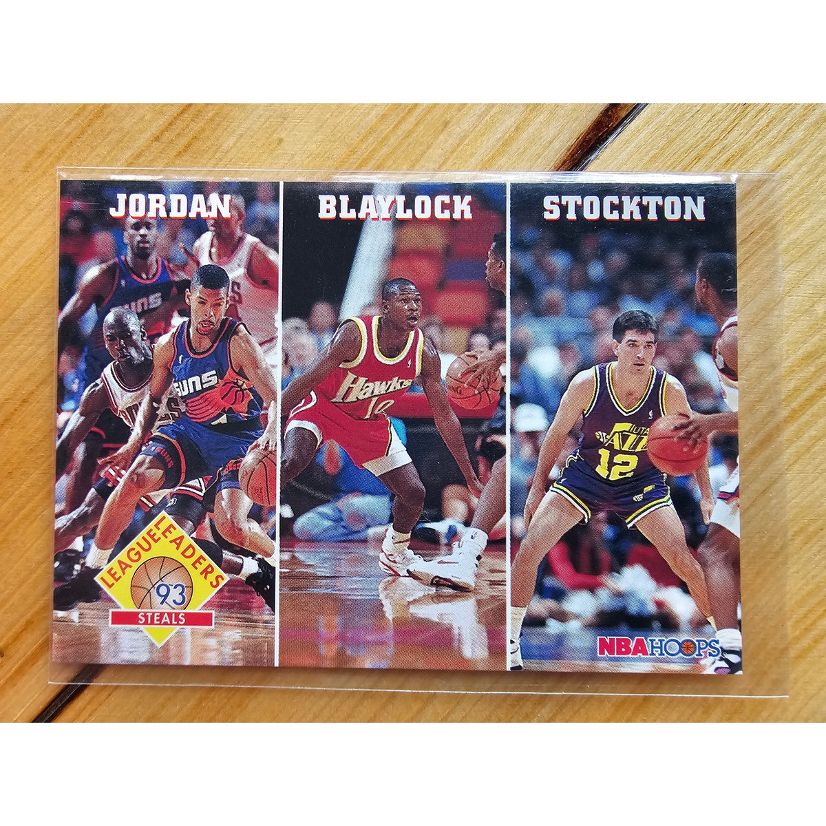 Michael Jordan 1993-1994 NBA Hoops #289 - League Leaders Steals - Stockton