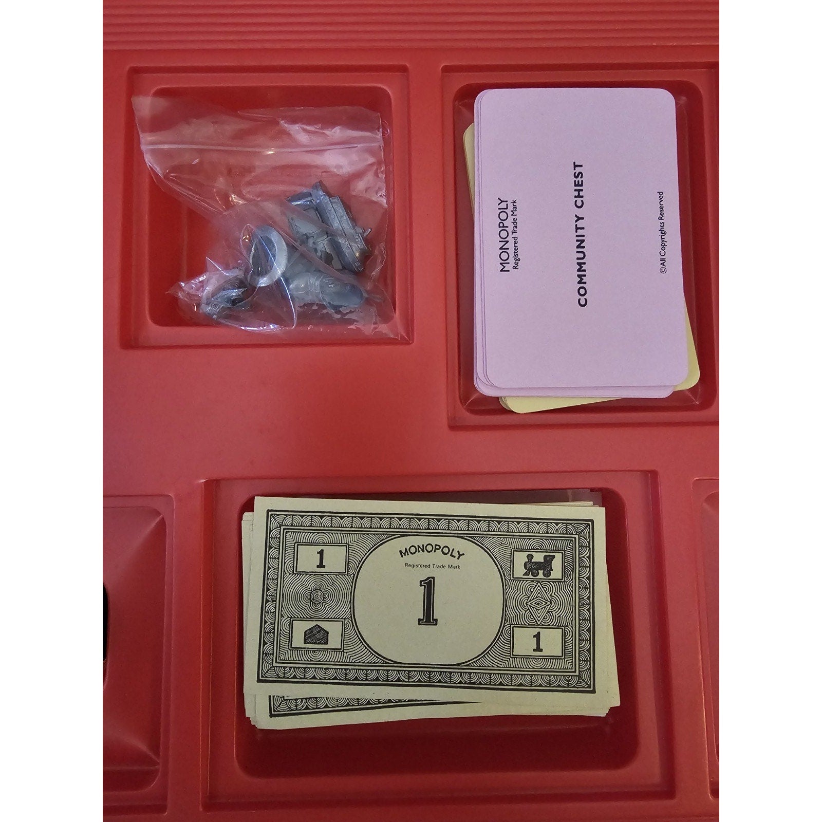 Vintage 1993 Waddingtons Monopoly 44021 - Complete Board Game w/Red Board Insert