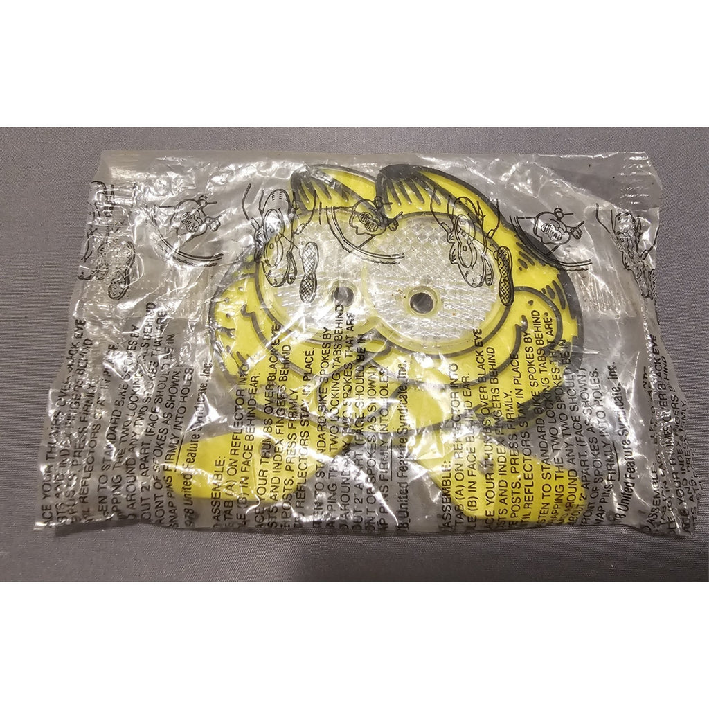 Vintage/1978 Garfield Bicycle Reflector Cereal Box Toy Yellow