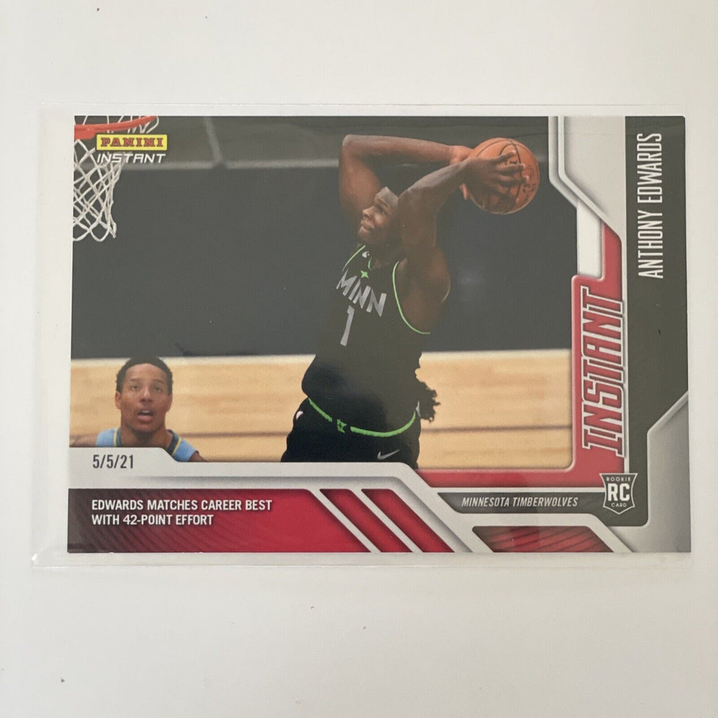 Anthony Edwards 2020-21 Panini Instant NBA Rookie RC Red Parallel SP Prizm 1/862