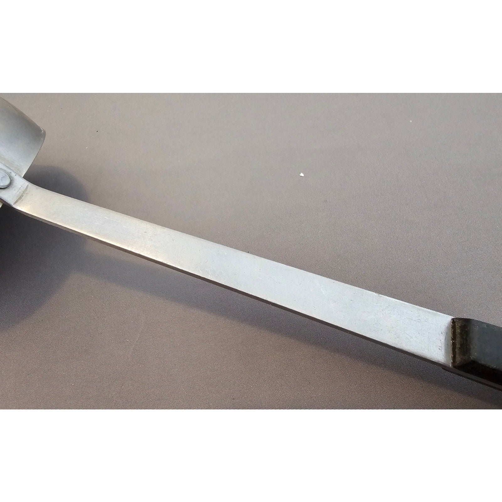 Vintage Household Stainless Steel (USA) Soup Ladle w/Black Handle - 12" in