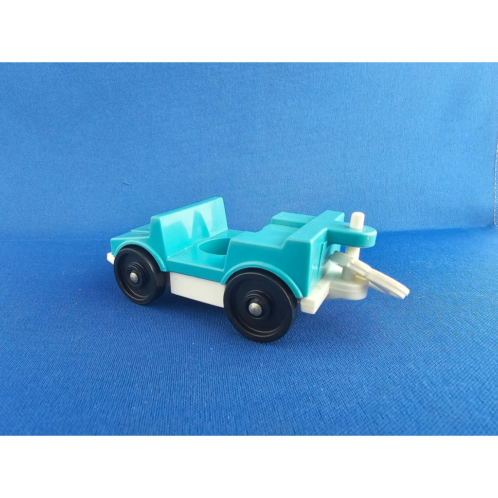 Vintage Fisher Price Little People Zoo #916 - Blue/Turquoise Single Truck/Tram