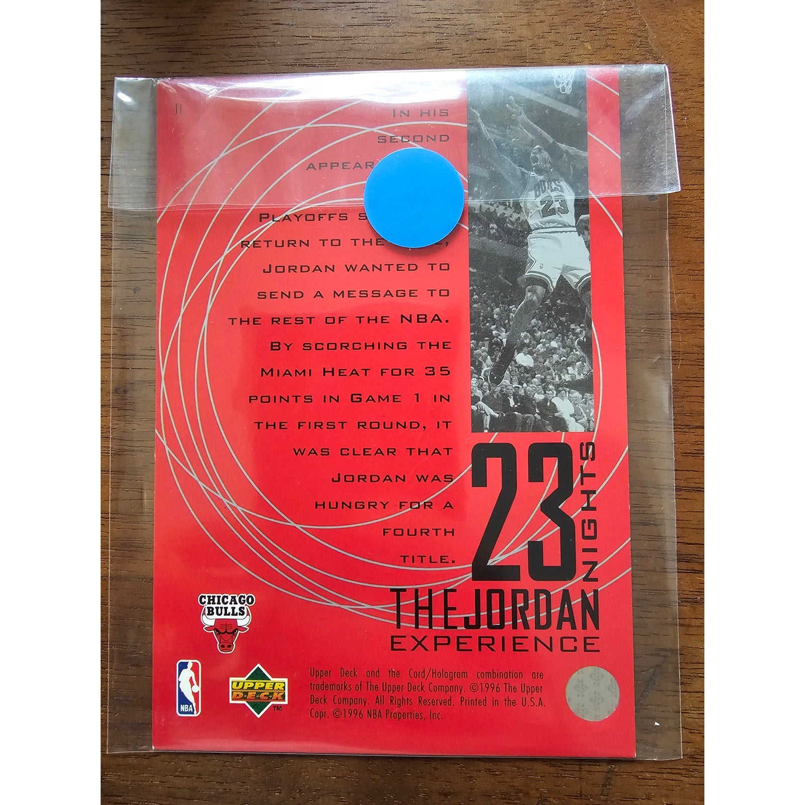 Michael Jordan 1996 Upper Deck 23 Nights #11 - Jordan Experience - NBA - Jumbo