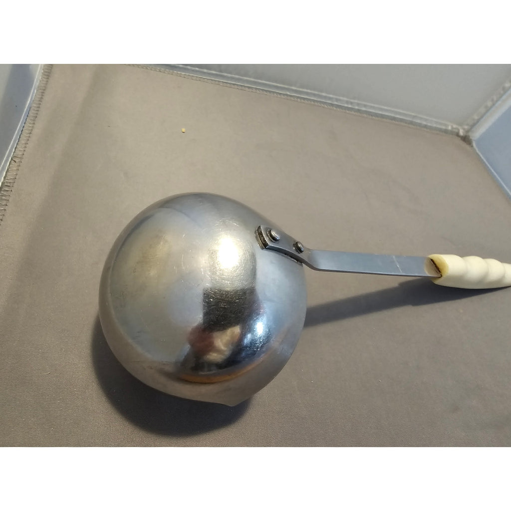 MCM/Vintage Soup Ladle w/White & Blue Floral Pattern Handle - 11-1/2"