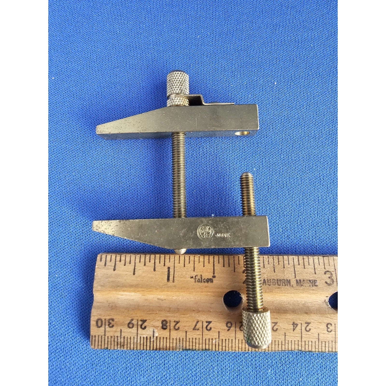 Vintage Brass Machinist Parallel Jaw Clamps 2" long - Butterfly Logo - Japan