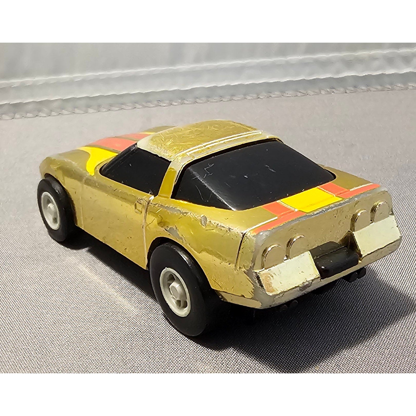 Vintage Tomy Ratchet Racers - Japan - Gold Corvette w/Orange Yellow - loose