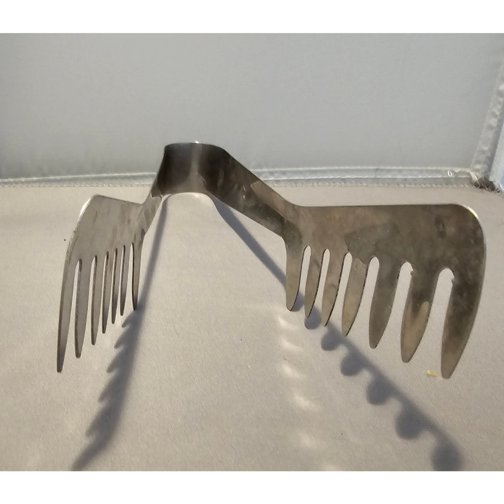 Stainless Steel Buffet Serving Tongs - Double Fork - 8" (in)