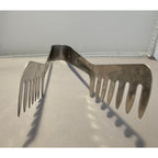 Stainless Steel Buffet Serving Tongs - Double Fork - 8" (in)