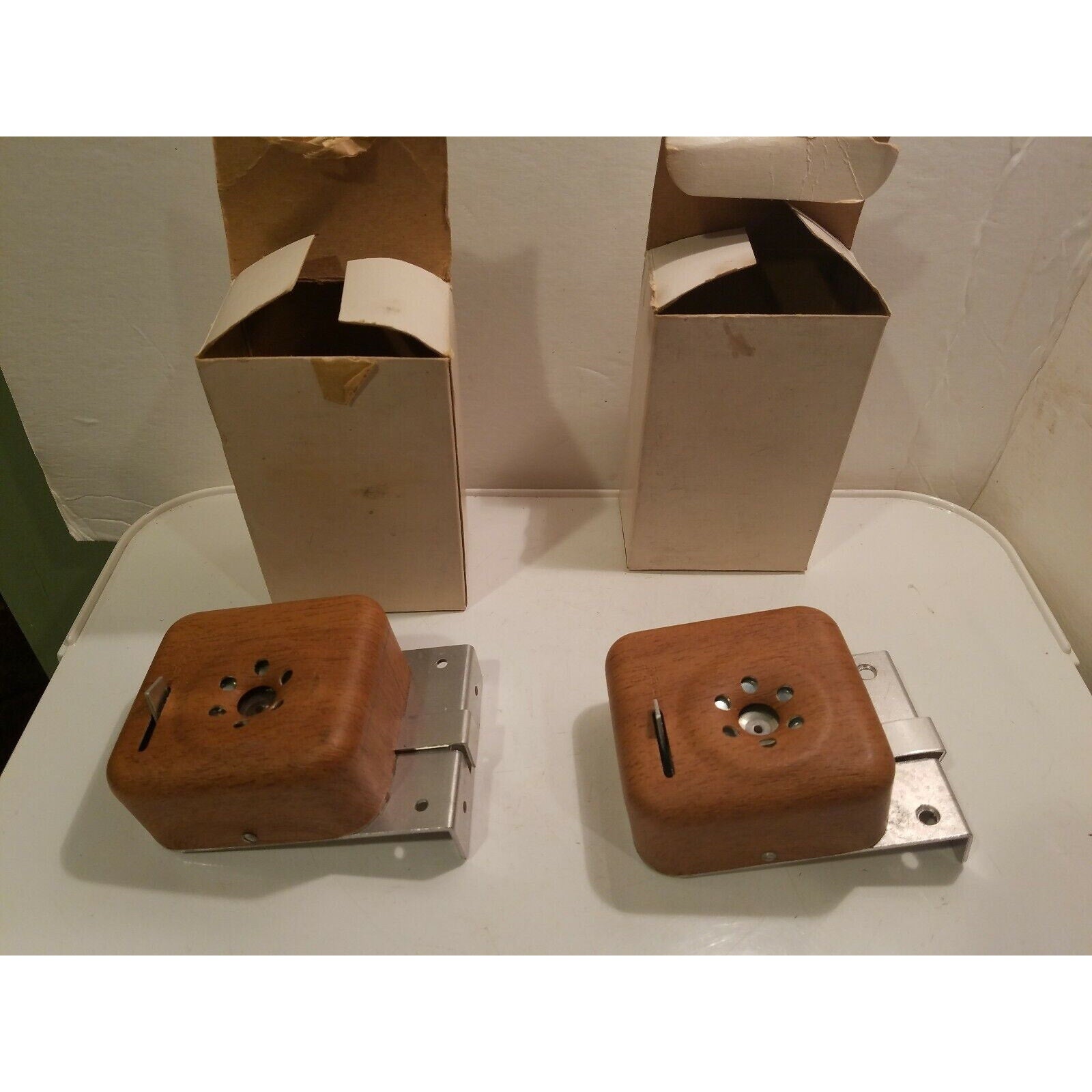 Vintage Wood Look Mechanical Door Alarm - Battery Powered - Lot of 2