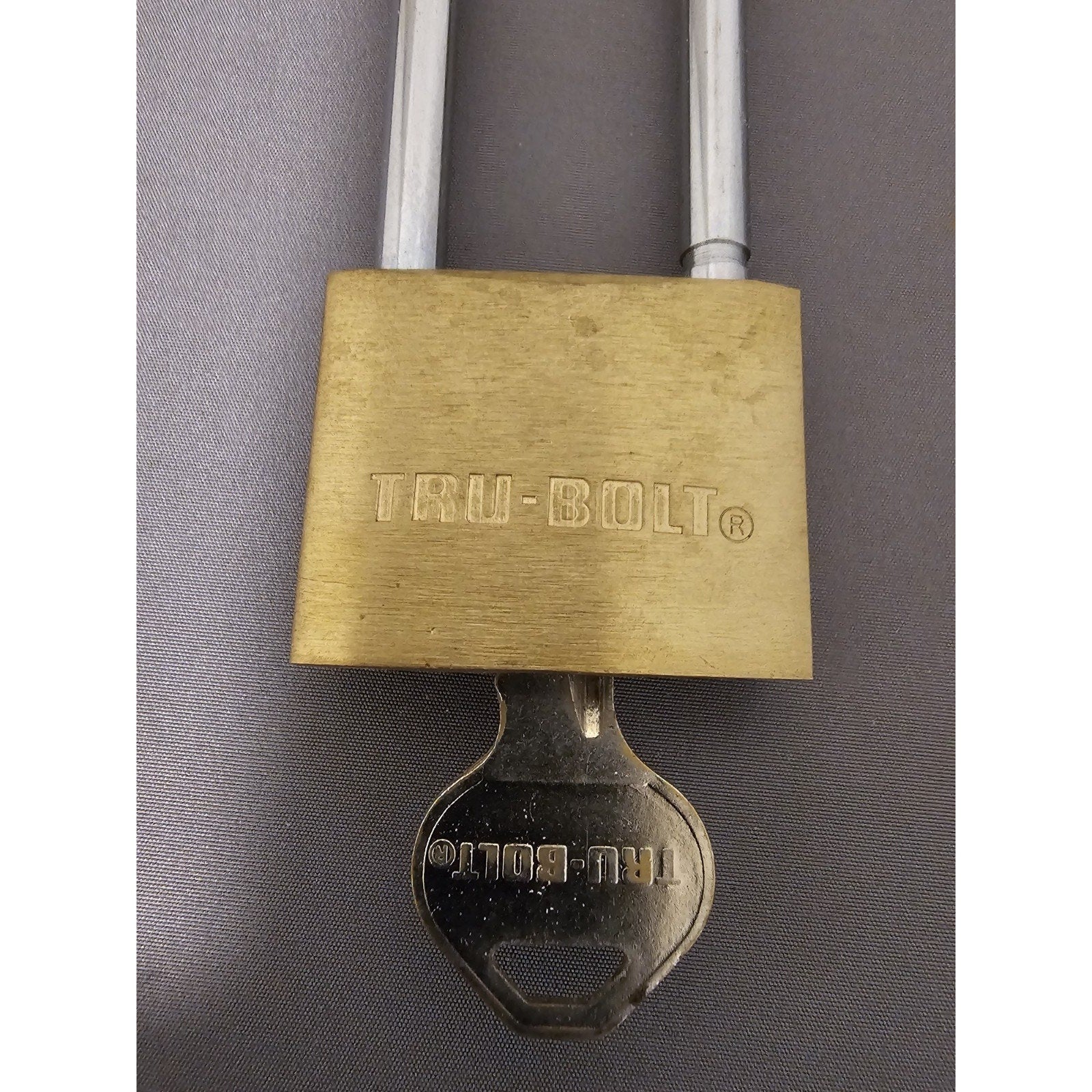 Vintage Tru-Bolt Brass 2-3/4" Longneck Padlock w/Key
