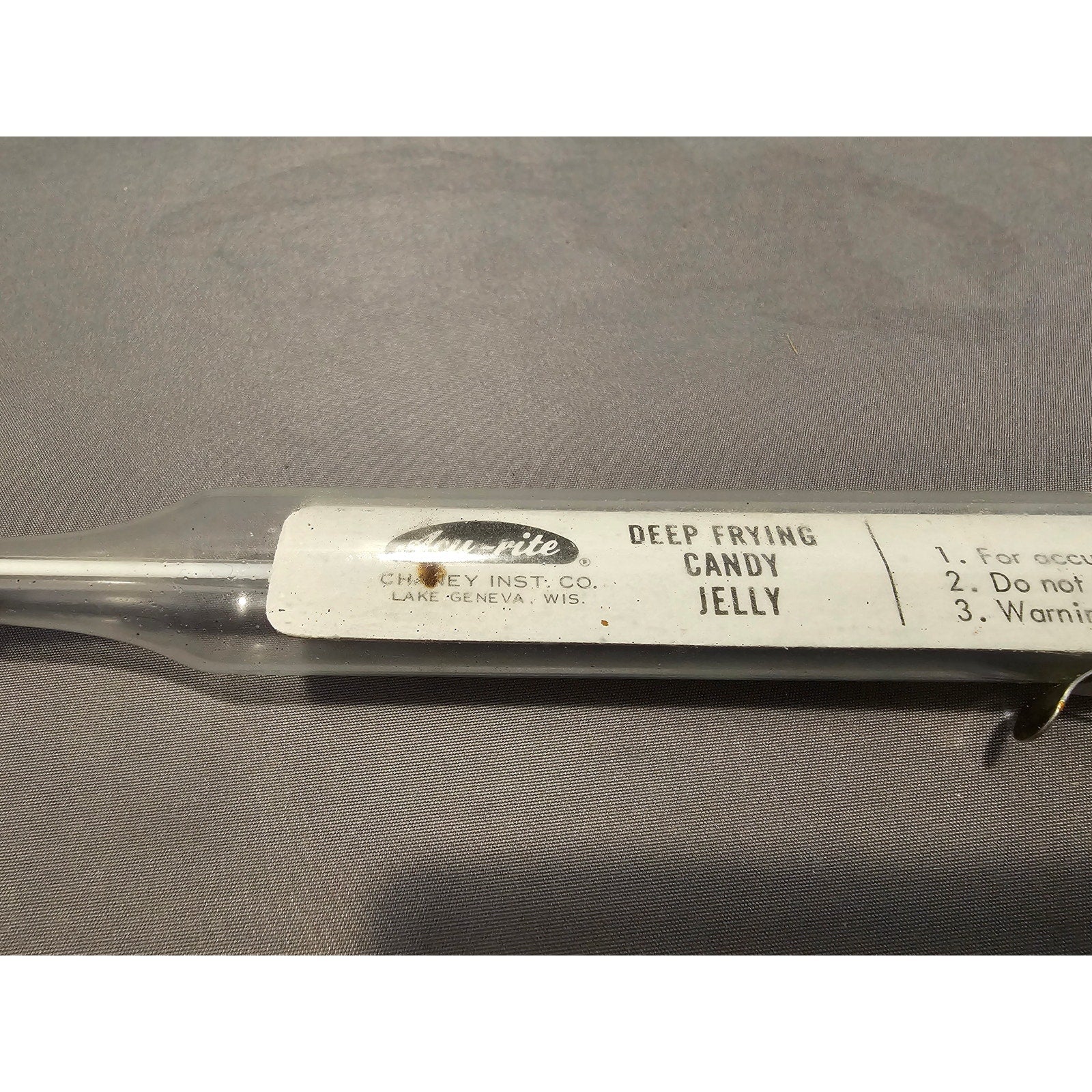 Vintage AcuRite 34 Deep Frying Candy, Icing Thermometer by Chaney Instrument