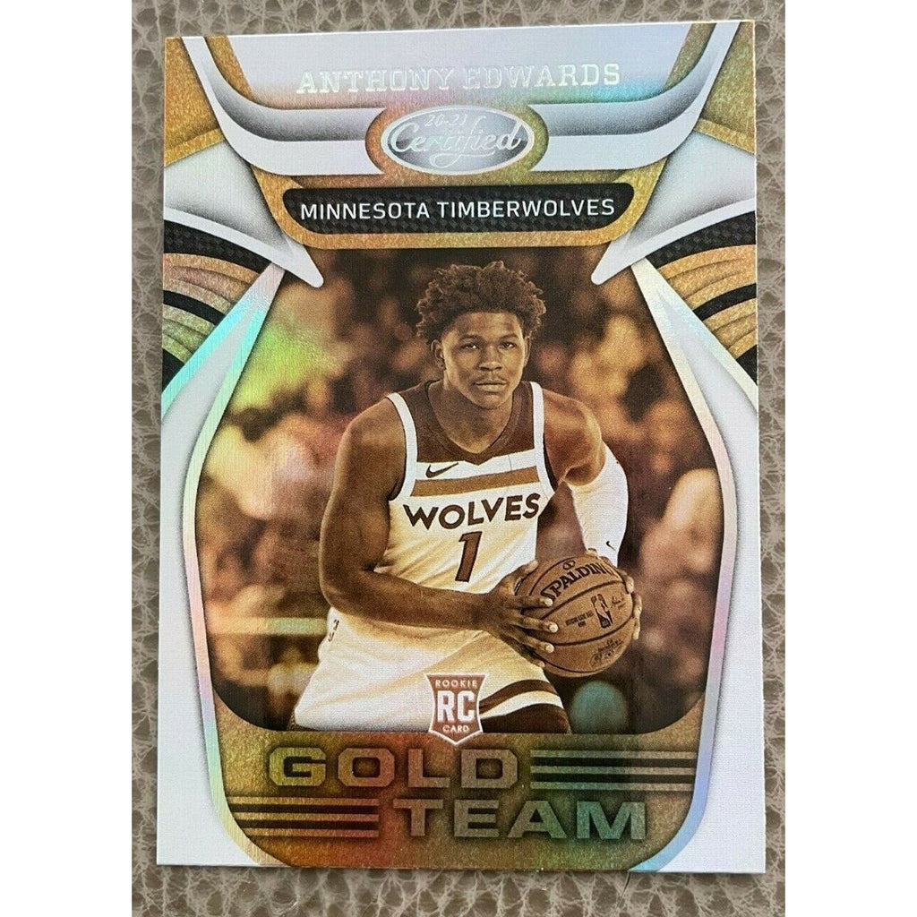 Anthony Edwards 2020-21 Panini Certified Gold Team #1 - Rookie - Minnesota Timberwolves