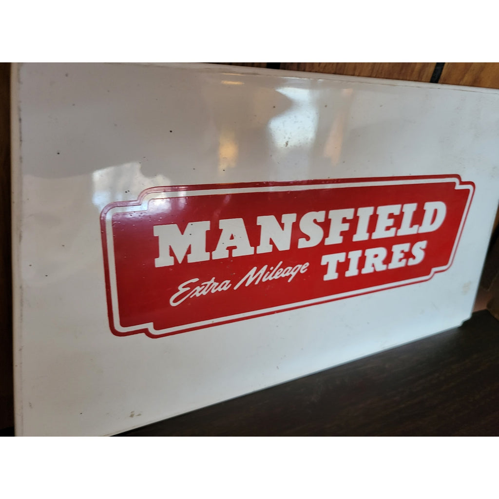 Vintage Mansfield Extra Milage Tires - Gas Station Metal Display Sign