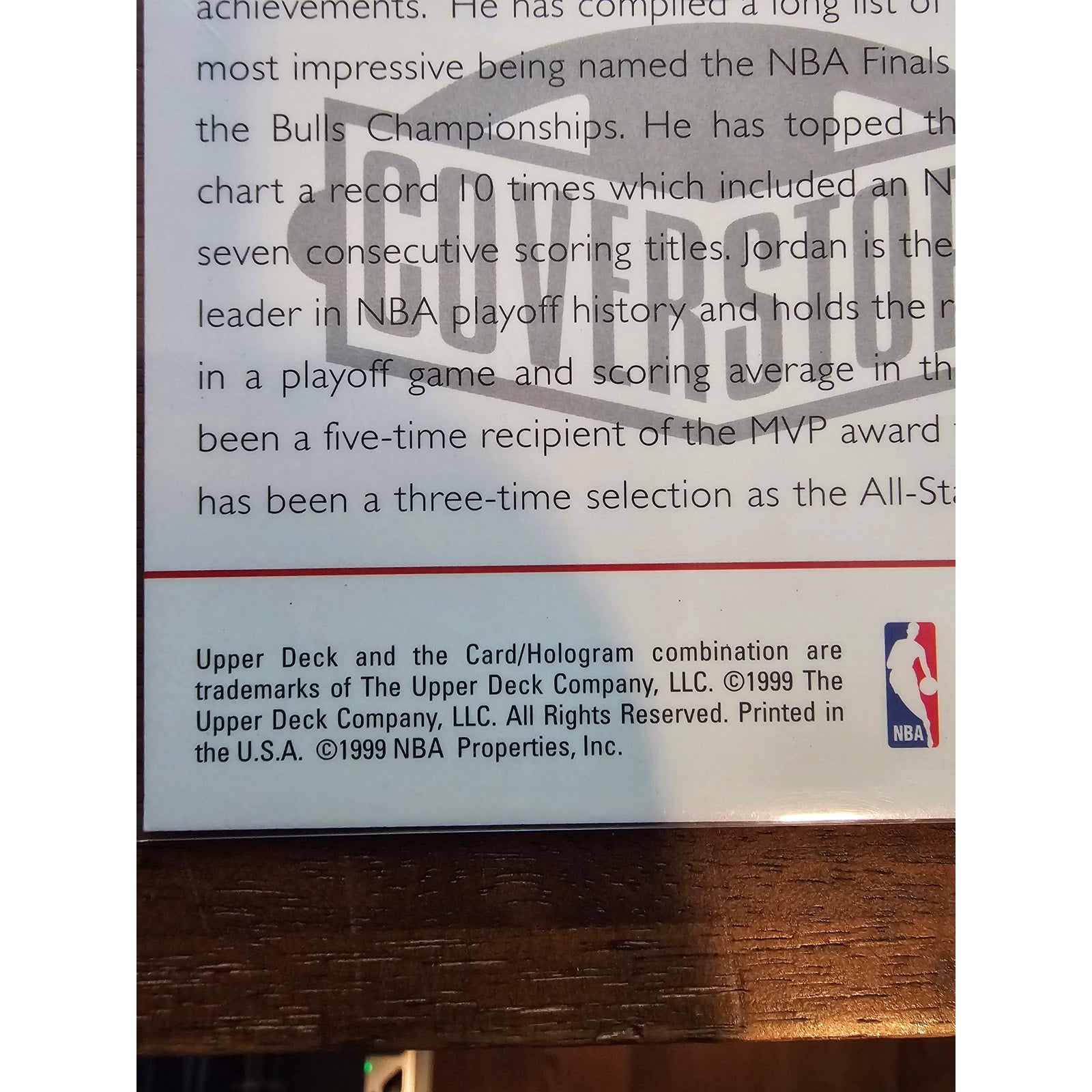 Michael Jordan 1999 Upper Deck #C21 - NBA Inside Stuff Cover - MJ Retires -Jumbo