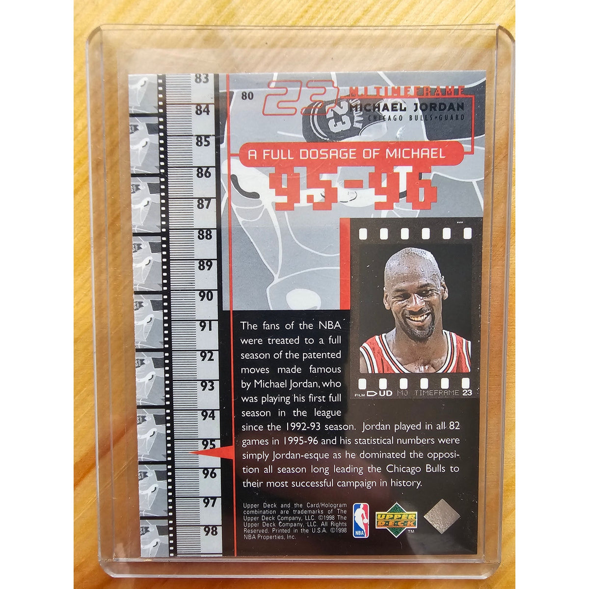 Michael Jordan 1998 Upper Deck Timeframe 23 #80 - Chicago Bulls - 95-96 - NBA