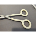 Vintage Ekco 10" White Rubble Handle Stainless Steel Tongs - USA