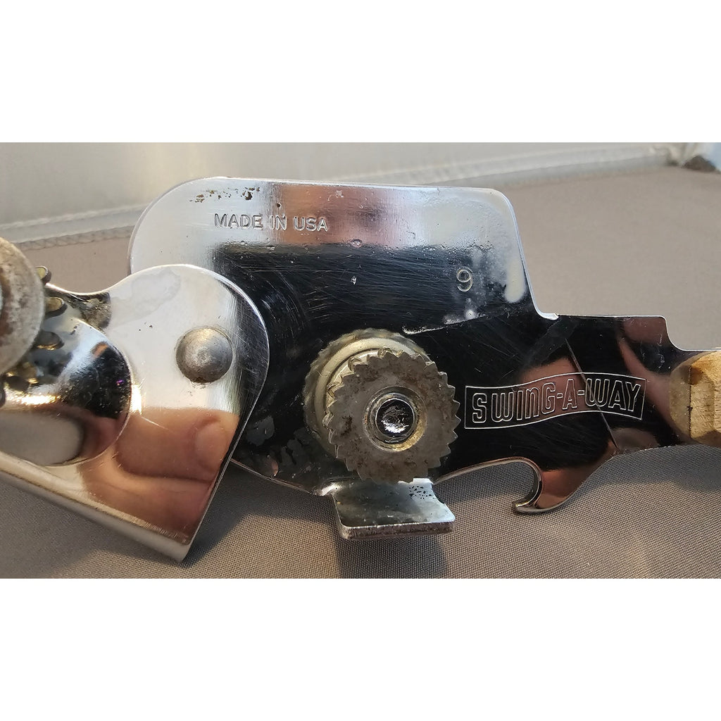 Vintage Swing-A-Way No. 9 Can Opener Bottle Wood Grips Manual 7-1/2” USA Away