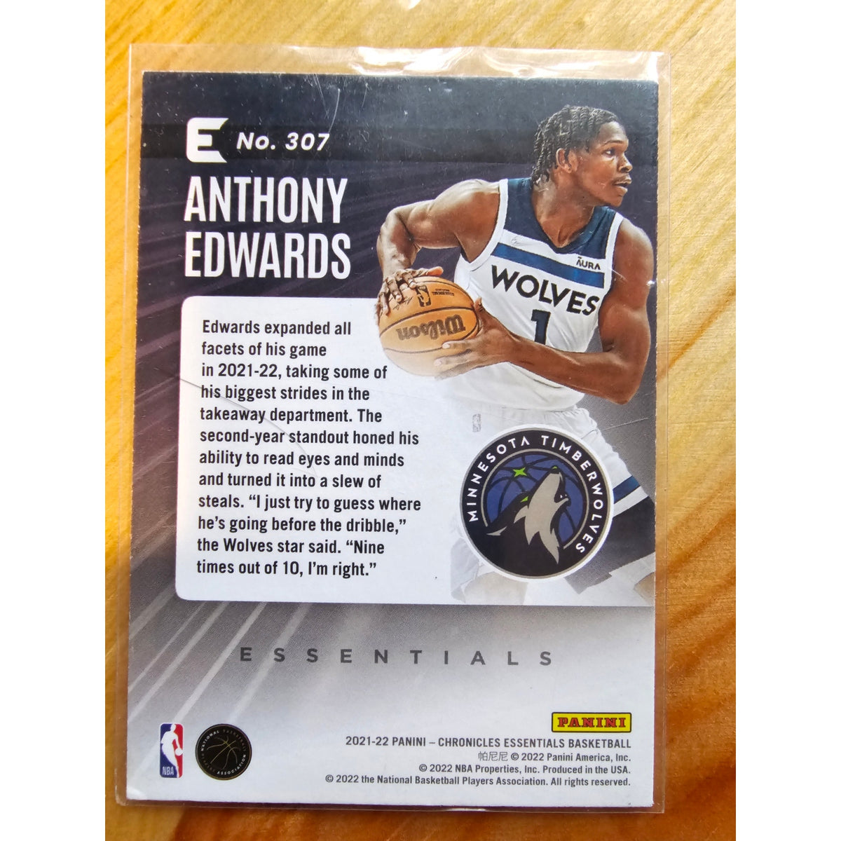 Anthony Edwards 2021-2022 Panini Chronicles #307 Essentials - Timberwolves - NBA