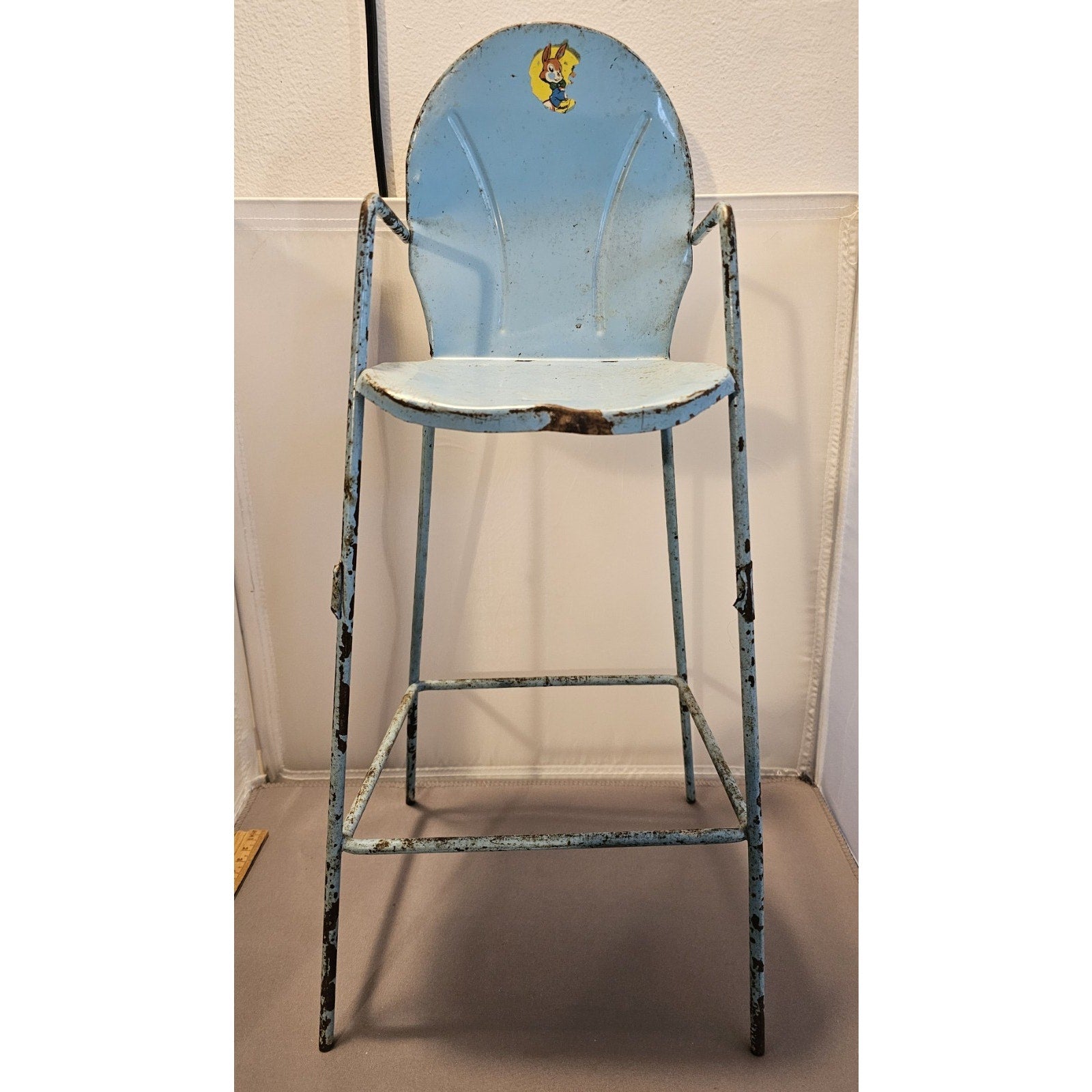 Vintage/1950's Amsco 18" Doll-E-Hichair High Chair Toy Metal Doll Furniture
