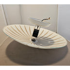 Vintage/Mid Century Modern Style, Frosted Sun Burst Two-Light Ceiling Fixture