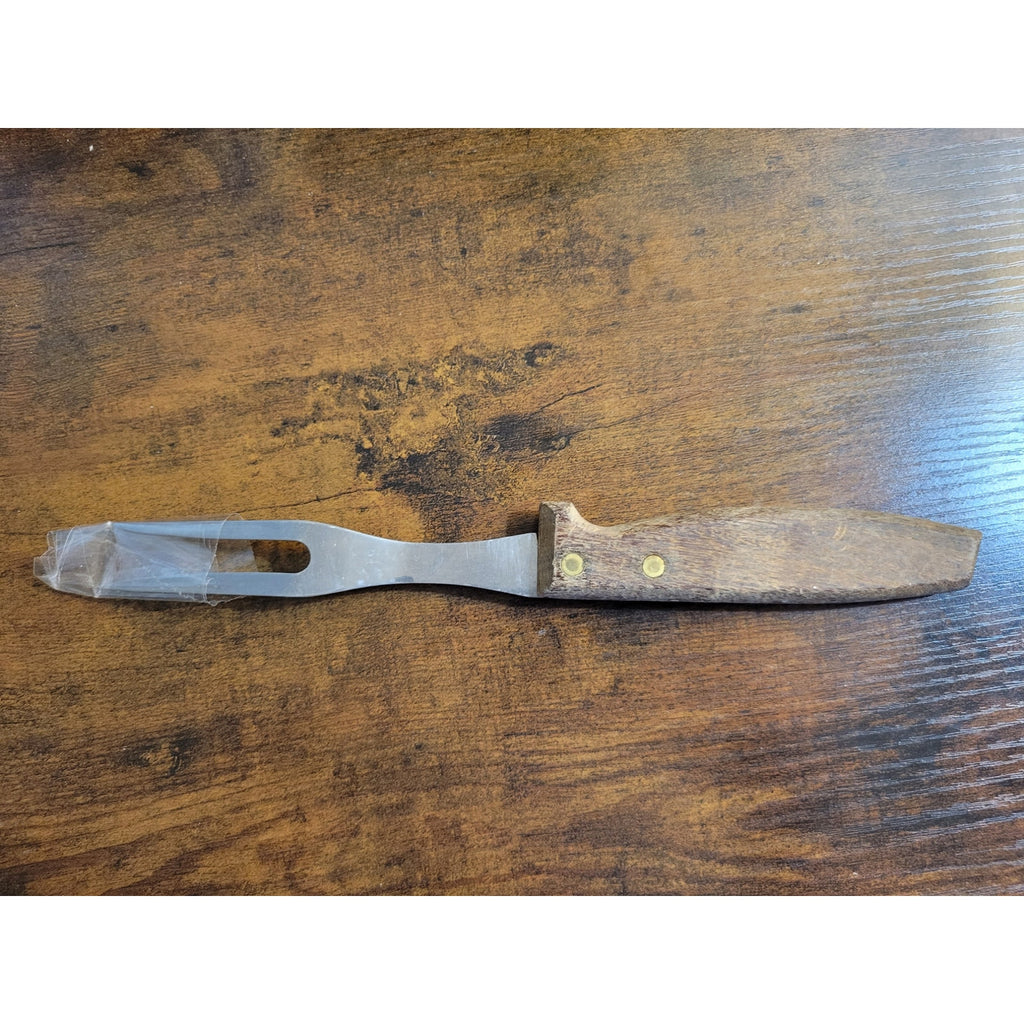 Vintage 2-Prong Serving Fork w/Wooden Handle - 10” Length