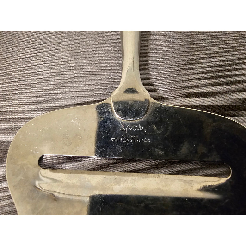 Vintage SPAR Norge Stainless Steel Cheese Slicer/Server - Antler Handle - Norway