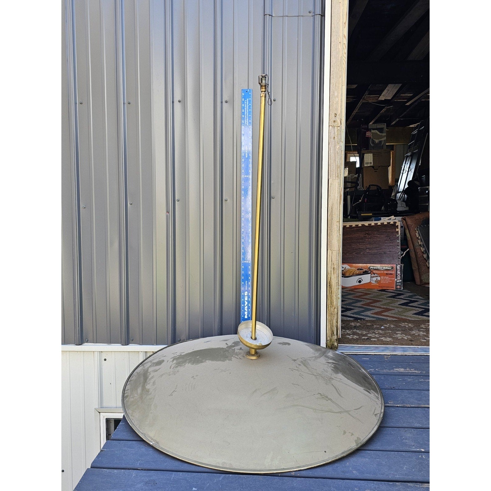 Vintage Large (36" Diameter) Gold Hanging Pendant "UFO" Light Fixture