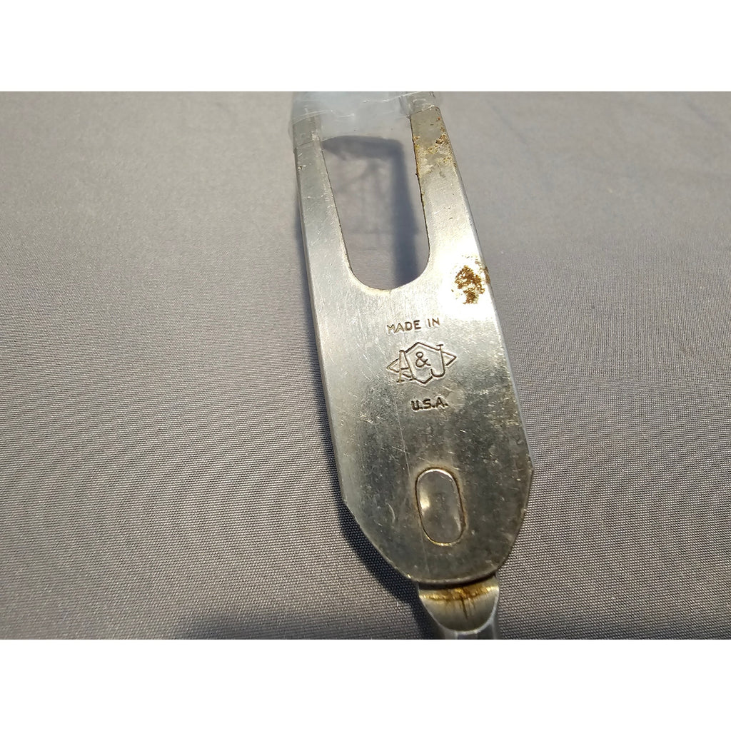 Vintage A&J 2-Prong Stainless Carving/Serving Fork w/Red Wood Handle - 12” Long