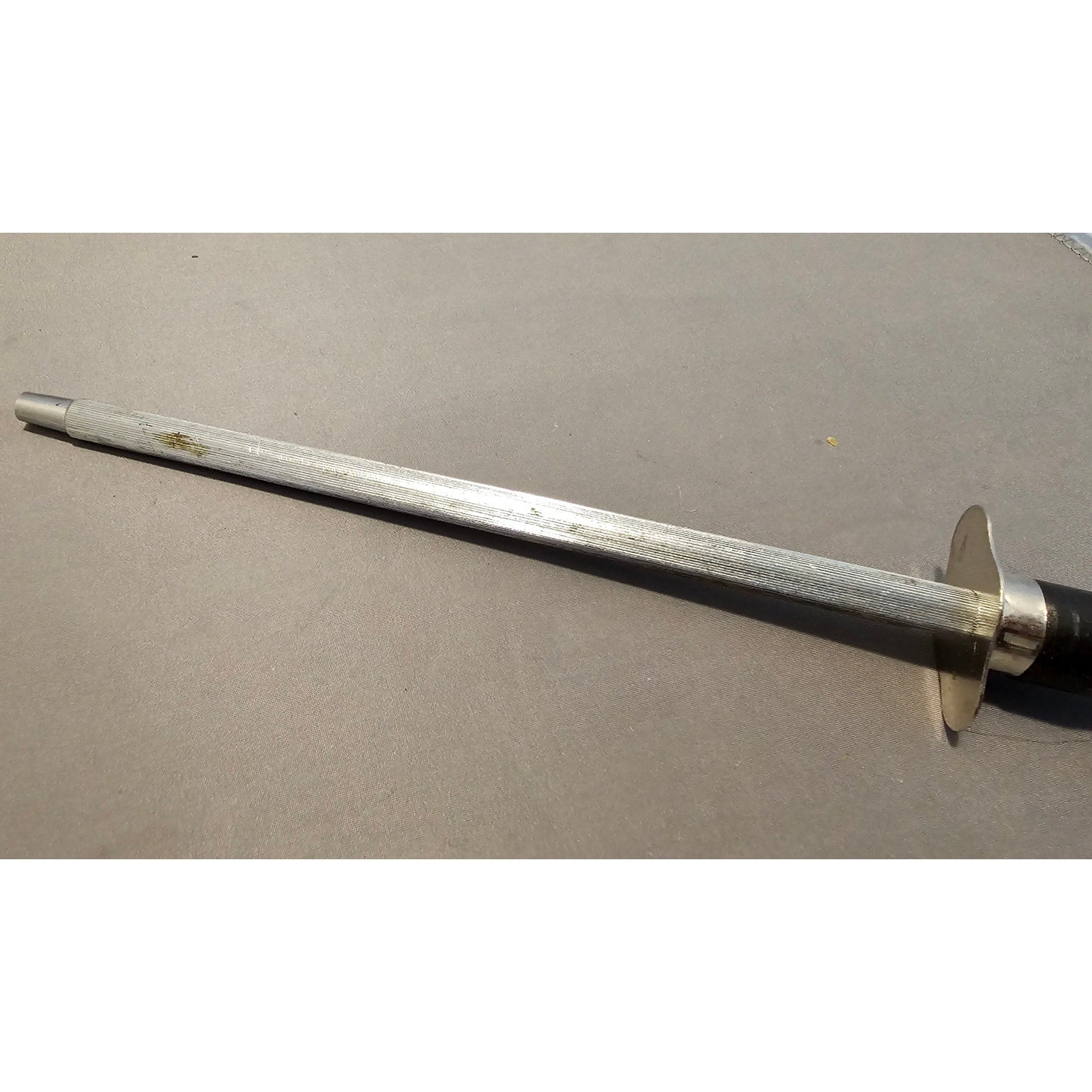 11-1/2" Black Plastic Handle Stainless Steel Knife Sharpener - Very Good