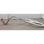 Vintage White Rubber Handle 8-1/2" Angled Stainless Steel Tongs - Made in Taiwan