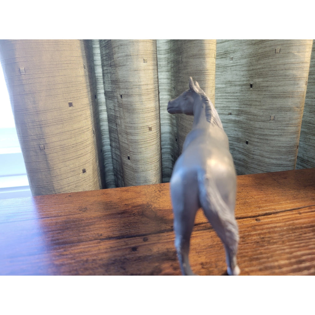 1994 TM Grey Toy Horse B - Animal Figure - Farm Toy - China