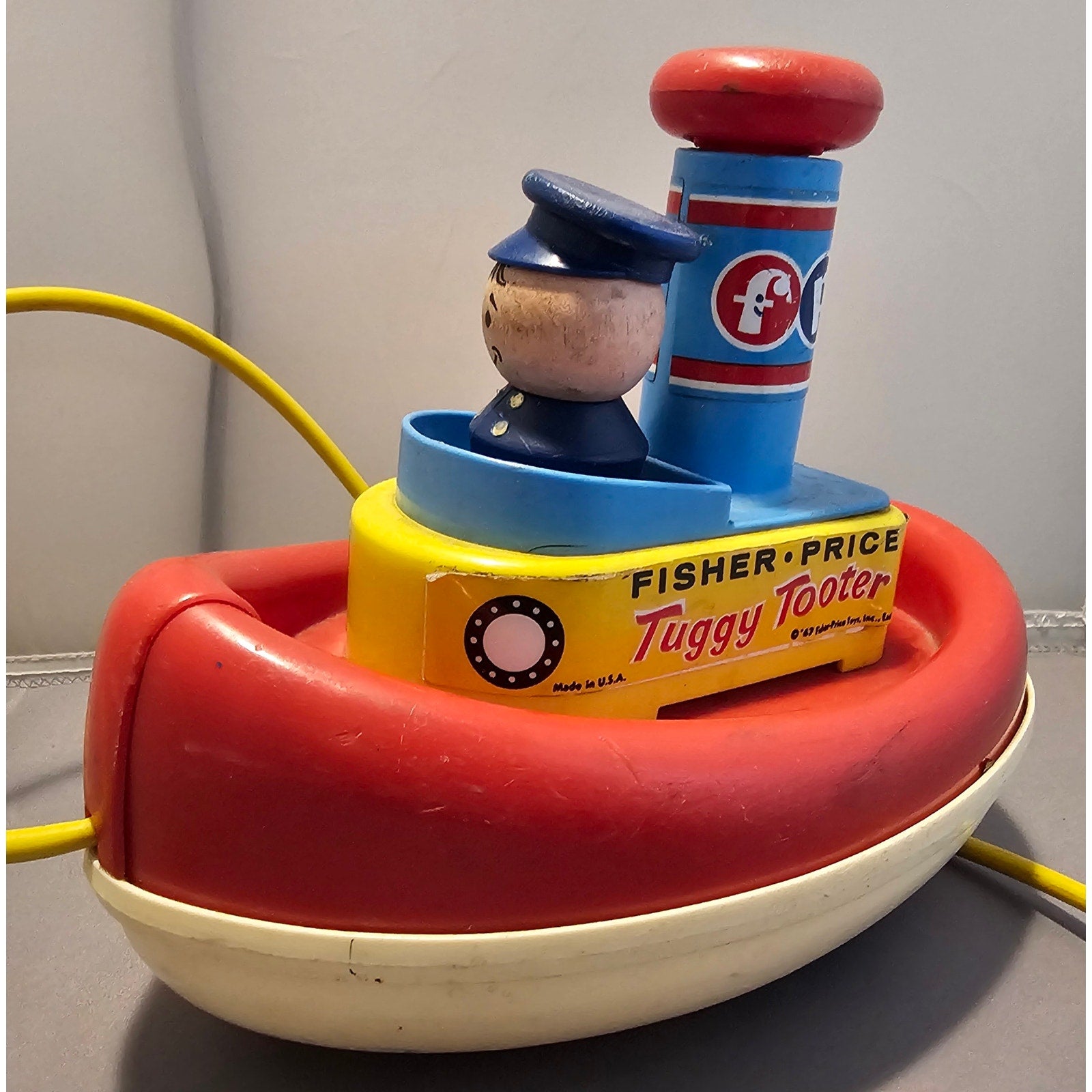 Vintage 1967 Fisher-Price #139 Tuggy Tooter - Blue Stack FPT1237