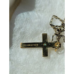 Vintage Unisex HFB 1/20 14k G.F. Gold Filled Cross 18" Link Chain Necklace