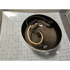 Vintage Mid Century Modern Square Ceiling Light Fixture w/Frosted Glass Lines