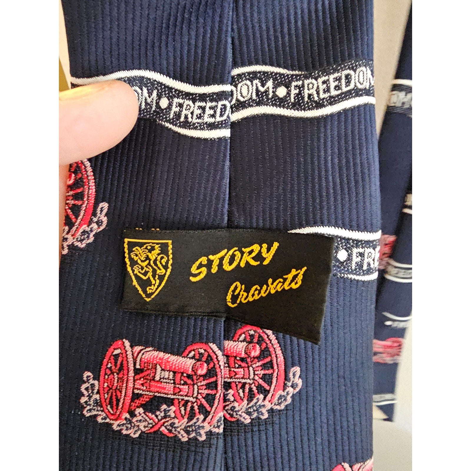 Vintage Story Cravats Men's Necktie - Blue Freedom - 57" x 4"