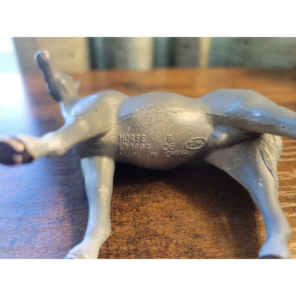 1994 TM Grey Toy Horse B - Animal Figure - Farm Toy - China