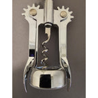 Silver Corkscrew Wine Bottle Opener w/Fins - Push Down - 6-1/4" - Used