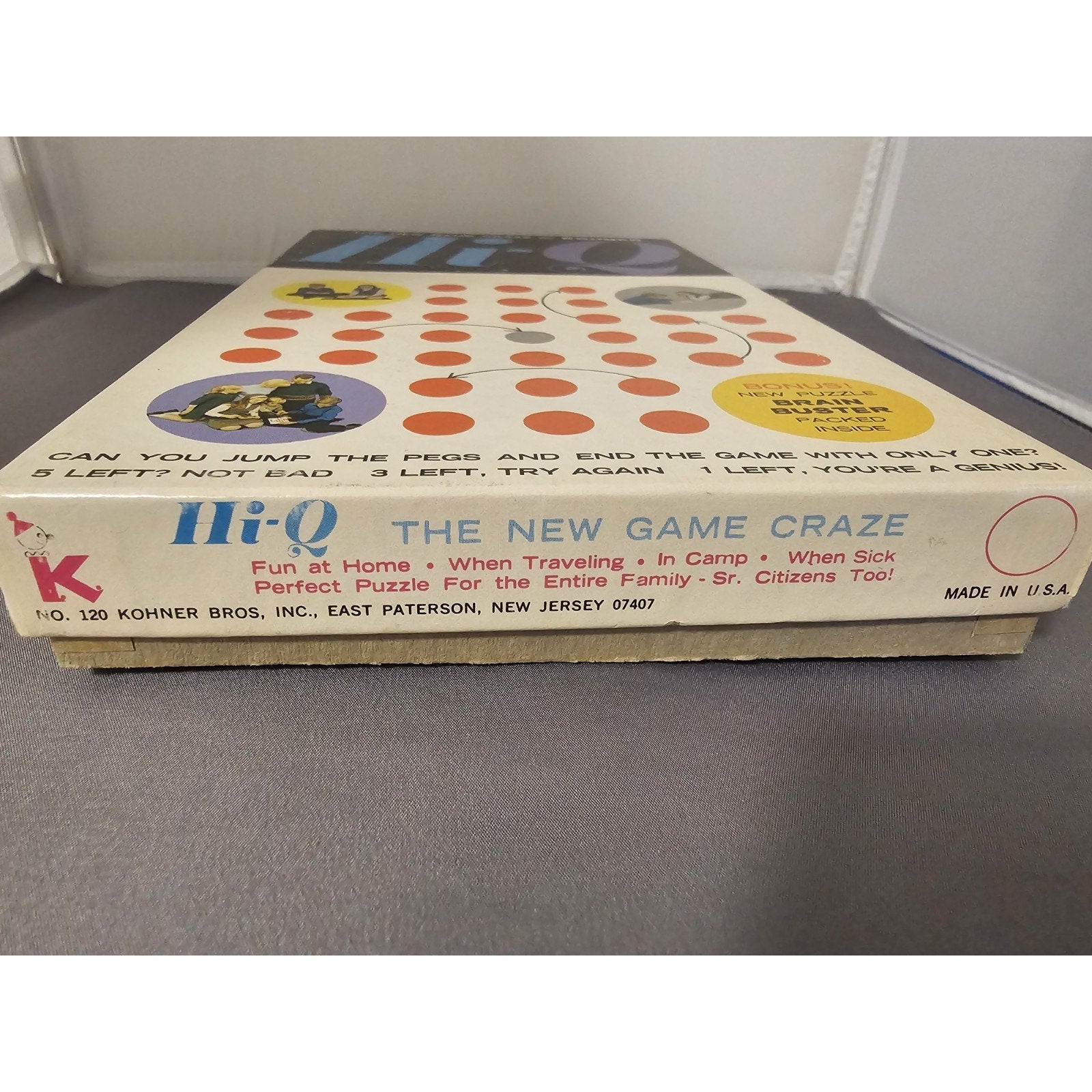 Vintage Hi-Q Puzzle Game by Kohner #120 for Entire Family - USA - Complete