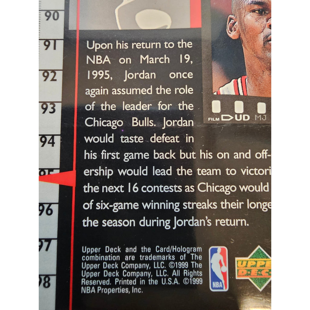 Michael Jordan 1999 Upper Deck #C10 - Bulls Leader is Back - MJ Retires - Jumbo