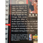 Michael Jordan 1999 Upper Deck #C10 - Bulls Leader is Back - MJ Retires - Jumbo