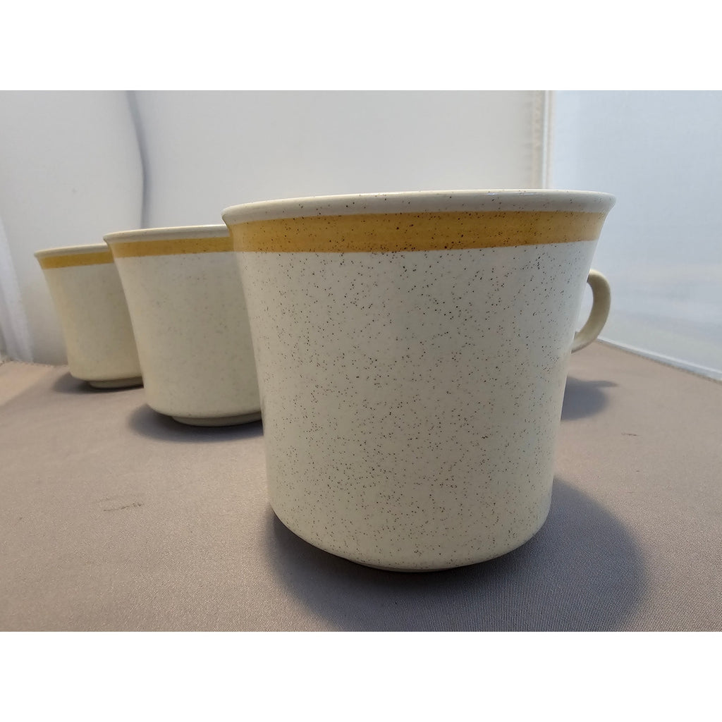 Lot of 6 Vintage Garden Festival Stoneware Beige/Yellow Coffee Cup/Mug - Japan