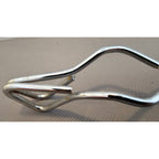 Vintage White Rubber Handle 8-1/2" Angled Stainless Steel Tongs - Made in Taiwan