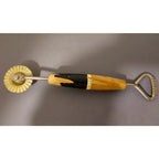 Vintage Pie Tool - Crust Wheel - Black Wood Handle - 7-1/2"