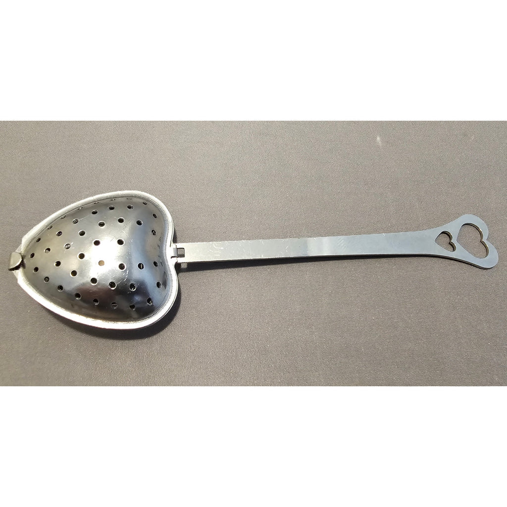 Heart Shaped Silver Tea Spoon - 5-1/2" long - used